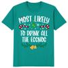 100 Quotes Most Likely to Christmas T Shirt, Christmas Family Matching Shirt, Sarcastic Funny Christmas Outfit, Xmas Pajamas Adult Kelly Green 3XLarge view 2