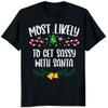 100 Quotes Most Likely to Christmas T Shirt, Christmas Family Matching Shirt, Sarcastic Funny Christmas Outfit, Xmas Pajamas Adult Black 3XLarge view 3
