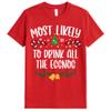100 Quotes Most Likely to Christmas T Shirt, Christmas Family Matching Shirt, Sarcastic Funny Christmas Outfit, Xmas Pajamas Adult Red 3XLarge view 2