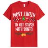 100 Quotes Most Likely to Christmas T Shirt, Christmas Family Matching Shirt, Sarcastic Funny Christmas Outfit, Xmas Pajamas Adult Red 3XLarge view 3