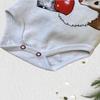 Infant Baby Christmas Outfit 100% Cotton 3-Piece Long-Sleeve Santa Bodysuit Pants and Hat Set Newborn Baby Boy Girl Clothes view 4