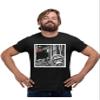 X-Large Black Mens Bigfoot Selfie with Santa Funny Christmas Sasquatch T-Shirt view 1