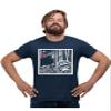 3X-Large Navy Blue Mens Bigfoot Selfie with Santa Funny Christmas Sasquatch T-Shirt view 1