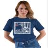 3X-Large Navy Blue Mens Bigfoot Selfie with Santa Funny Christmas Sasquatch T-Shirt view 3