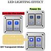 2 Gang Rocker Switch Aluminum Panel, 12V/24V Racing Car Toggle Switch 5 Pin On-Off, Marine Lighted Rocker Switch with LED Blue Backlit for Boat Automotive Truck Motorcycle Jeep RV (Silver, 2 Gang) view 4