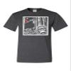 Medium Heather Black Mens Bigfoot Selfie with Santa Funny Christmas Sasquatch T-Shirt view 2