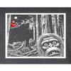 Medium Heather Black Mens Bigfoot Selfie with Santa Funny Christmas Sasquatch T-Shirt view 4