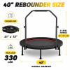 Trampoline, Portable Foldable Trampoline in-Home Mini Rebounder, Exercise Trampoline for Adults, 40" Max Load 330lbs (40" Black Adjustable Foam Handle) view 2