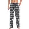 Boccsty White Hockey Players Black Gray Stripes Men Cotton Flannel Pajama Pants Mens Lounge Sleep PJ Bottoms M view 1