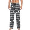 Boccsty White Hockey Players Black Gray Stripes Men Cotton Flannel Pajama Pants Mens Lounge Sleep PJ Bottoms M view 2