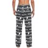 Boccsty White Hockey Players Black Gray Stripes Men Cotton Flannel Pajama Pants Mens Lounge Sleep PJ Bottoms M view 3