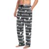 Boccsty White Hockey Players Black Gray Stripes Men Cotton Flannel Pajama Pants Mens Lounge Sleep PJ Bottoms M view 4