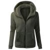 Women Fleece Jacket Plus Size Fashion Casual Zipper Collar Loose Long Sleeve Solid Color Plush Hooded Coat Zip Up Jackets For Women Multi Xxl view 1