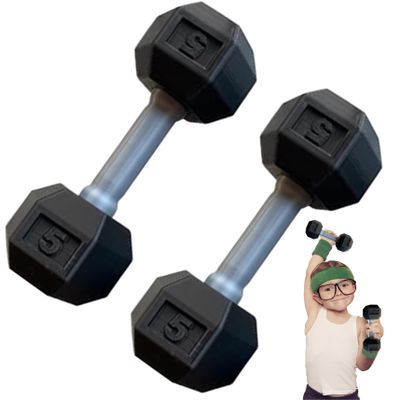2 Pcs Dumbbells for Baby Mini 1.8x4.7 In Silicone Hand Weight Lifting Set for Fitness Exercise Funny Sport Toys for Toddlers (Black), Baby Dumbbell Toy