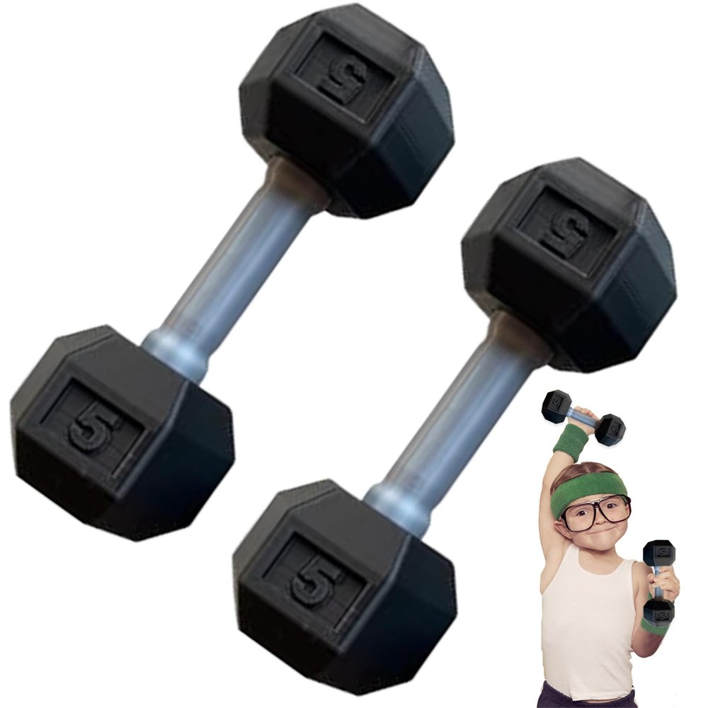 2 Pcs Dumbbells for Baby Mini 1.8x4.7 In Silicone Hand Weight Lifting Set for Fitness Exercise Funny Sport Toys for Toddlers (Black), Baby Dumbbell Toy