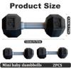 2 Pcs Dumbbells for Baby Mini 1.8x4.7 In Silicone Hand Weight Lifting Set for Fitness Exercise Funny Sport Toys for Toddlers (Black), Baby Dumbbell Toy view 4