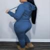 Nimsruc 2 Piece Outfits for Women Hoodie Tracksuit Jogger Set Blue M view 2