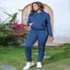 Nimsruc 2 Piece Outfits for Women Hoodie Tracksuit Jogger Set Blue M view 3
