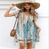 Summer Dresses for Women Petal Short Sleeve V-Neck Beach Dress Floral Print Dressy Casual Sun Dresses view 2