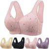 Daisy Bras for Older Women No Underwire Front Closure Snap Comfort Senior Wireless Snap Closing Bra Pink 44C view 1