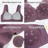 Daisy Bras for Older Women No Underwire Front Closure Snap Comfort Senior Wireless Snap Closing Bra Pink 44C view 4