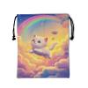 Colorful Rainbow Gymnastics Grip Bag Lovely Cat Drawstring Grip Bag for Gymnast Sky Cloud Gym Pouch Bags