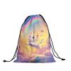 Colorful Rainbow Gymnastics Grip Bag Lovely Cat Drawstring Grip Bag for Gymnast Sky Cloud Gym Pouch Bags view 2