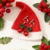 Christmas Clip on Dangle Earrings for Women, Non Pierced, Cute Long Chain Bow Knot Red Green Jingle Bell Drop Holiday Jewelry view 3