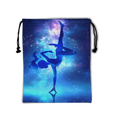 Artwork Grip Bag for Gymnastics Dancing Art Gymnastics Hand Grips Bag Blue Gym Athlete String Bag