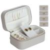 Betviv Premium Gray Travel Jewelry Case Bulk of 4 - Small Sophisticated Travel Jewelry Box Set for Women & Men, Compact Holder for Earrings, Rings, Minimalist Style, Perfect for Business Travel view 1