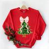 Christmas Tree Bow Shirt, Christmas Sweatshirt for Women, Christmas Tree Tshirt, Christmas Coquette Christmas Shirt view 3
