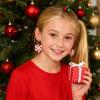 Christmas Clip on Dangle Earrings for Women, Non Pierced, Cute Long Chain Bow Knot Red Green Jingle Bell Drop Holiday Jewelry view 3