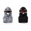 Toddler Baby Girls Boys Bear Ear Hooded Denim Waistcoat Jacket Boys Girls Kids Thicken Warm Winter Vest 2-6 Years URE29 view 2
