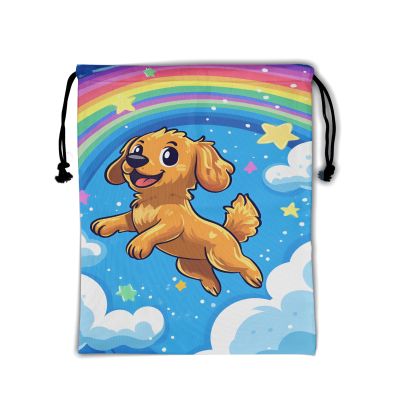 Watercolor Dog Gymnastics Grip Bag Cute Puppy Grip Bags for Gymnasts Blue Waterproof Drawstring Grip Bags