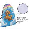 Watercolor Dog Gymnastics Grip Bag Cute Puppy Grip Bags for Gymnasts Blue Waterproof Drawstring Grip Bags view 4