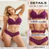 Avidlove Women Lingerie Set Lace Bralette and Panty Set Strappy Lace LingeriePurple,XXL view 2
