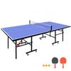 Dithoko Table Tennis Table, 8 Ft Foldable & Portable Ping Pong Table Set with 3 Balls, 2 Table Tennis Paddles and Net for Indoor Outdoor Game - Blue view 1