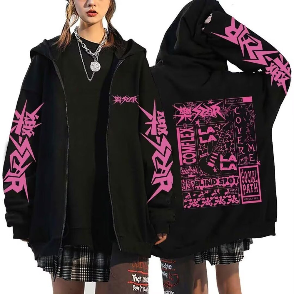 Outofgas SKZ Album STAR Hoodie Jacket Felix Hyunjin Bangchan Lee Know Zippered Sweatershirts Jacket