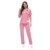 VIAOLI Medical Uniform Set - V-Neck Top and Drawstring Pant With Multiple Pockets - Women's Scrub Set Clearance view 2