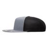 Custom Trucker Flatbill Hat YP 6006 Embroidered Your Text Snapback (Heather Grey/Black) view 3