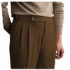 Garqia Clyon Men's Corduroy Pant Straight Fit Flat-Front Casual Business Pants for Party DinerBrown36W32L view 1