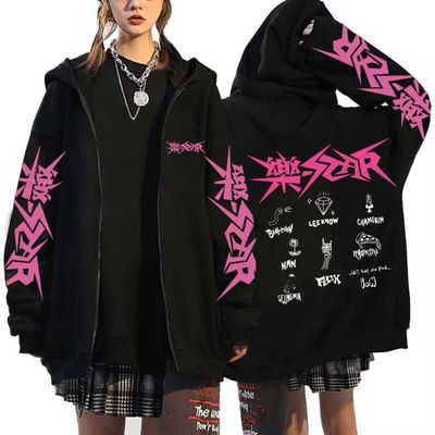Outofgas SKZ Album STAR Hoodie Jacket Felix Hyunjin Bangchan Lee Know Zippered Sweatershirts Jacket