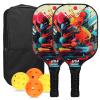 Fiberglas Pickleball Rackets Set Pickleball Paddle Set of 2 Rackets and 4 Pickleballs Balls Racquet with Balls Sports Accessory view 1