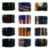 SMEHCF 12 Multipurpose Bandanas for Women Men Headband Balaclava Hair Head Scarf Face Half Airsoft Paintball Mask Neck Gaiters Breathable Reusable Washable US Flag Old Glory Distress Black Blue view 2