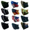 SMEHCF 12 Multipurpose Bandanas for Women Men Headband Balaclava Hair Head Scarf Face Half Airsoft Paintball Mask Neck Gaiters Breathable Reusable Washable US Flag Old Glory Distress Black Blue view 3