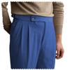 Men's Corduroy Pant Straight Fit Flat-Front Casual Business Pants for Party DinerRoyal Blue36W34L view 1