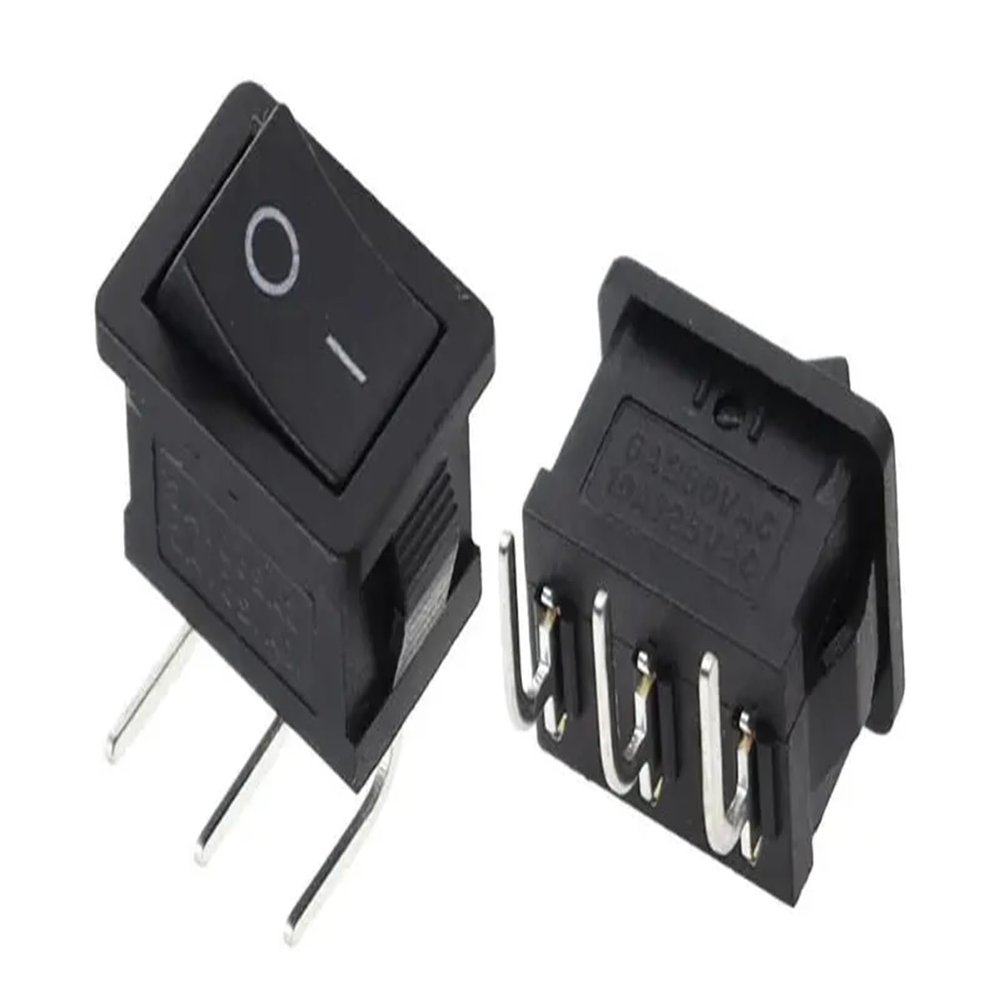 FXPCGZISH 100PCS KCD1-101 Switch ON-Off KCD1 15 * 21mm 2Pin3/4Pin Ship Type Switch 6A 250V 10A 125V 15X21 Rocker Switch Power Switch 21X15MM(3Pin ON-Off L-Type)