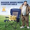 LET'S CAMP Oversized Camping Chairs 29.52" High Back Heavy Duty Lawn Chair Support 500LBS, Portable Collapsible Chair with Cup Holder, Side Pocket(Blue) view 3
