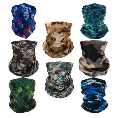 SMEHCF 8 Multipurpose Bandanas for Women Men Headband Balaclava Hair Head Scarf Face Half Airsoft Paintball Mask Neck Gaiters Breathable Washable Reusable Green Black White Digital Desert Camo
