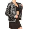 GOKKILRW Women Sparkly Sequin Crop Jacket Glitter Zipper Shiny Sparkle Outwear 90s Party Club Metallic Coats Concert Outfits view 3